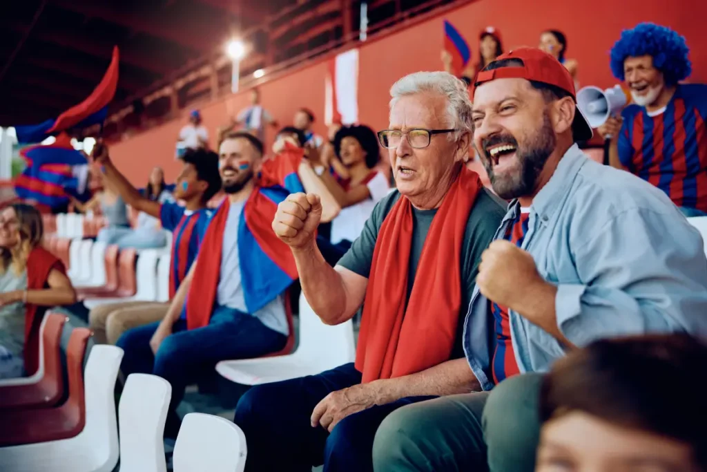 Seniors watching a sporting game